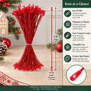 Set of 100 Red Christmas Ornaments Cords Strings Hangers 7.9 Inches
