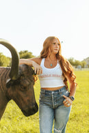 Buckle Bunny Cropped Tank Top