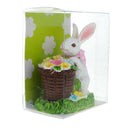 Bunny with Easter Basket full of Flowers 3 Inches