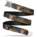 Harley Quinn Bombshell Pin-Up Face Full Color Seatbelt Belt - Harley Quinn Aviation Pin-Up Pose/GOTHAM OR BUST Webbing