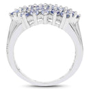 2.03 Carat Genuine Tanzanite .925 Sterling Silver Ring