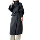 Womens Knee-length Oversized Double-faced Wool Coat