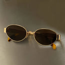 Vintage Oval Metal Sunglasses For Women
