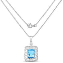 10.63 Carat Genuine Swiss Blue Topaz .925 Sterling Silver Pendant
