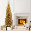 6 Feet Tinsel Tree Unlit Slim Pencil Christmas Tree
