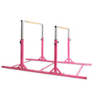Kids Double Horizontal Bars Gymnastic Training Parallel Bars Adjustable-Purple