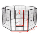 8 Metal Panel Heavy Duty Pet Playpen Dog Fence with Door