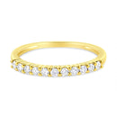 IGI Certified 1/4 Cttw Diamond 10K Yellow Gold Prong Set Fluted Band Style Ring (I-J Color, I2-I3 Clarity) - Size 7