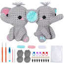Elephant Crochet Kit Crochet Kit for Beginners DIY Knitting Supplies for Kids Adults 2 Types of Elephants