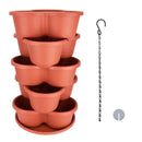 5 Tier Vertical Stackable Planter Garden Tower Stackable PlanterÊOutdoor Gardening Pots for Strawberries Flowers Herbs Vegetables