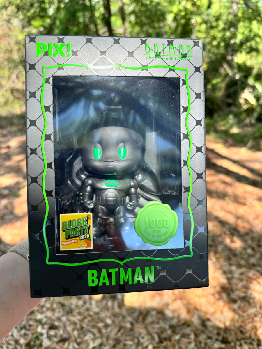 [Thrilljoy] [MEGACON Block Party] Batman TAS Black Suit Batman (Glow) HERO LE1000 PIX Vinyl Figure with Protector