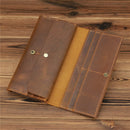 Retro Crazy Horse Leather Men's Long Wallet Handbag