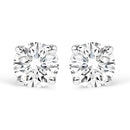 .925 Sterling Silver 1/2 Cttw Round Brilliant-Cut Lab Grown Diamond Classic 4-Prong Stud Earrings (F-G Color, VS1-VS2 Clarity)