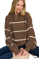 Zenana Oversize Striped Sweater