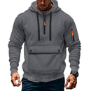Mens Hooded Sweatshirt Jacket With Zippered Sleeves And Large Pockets
