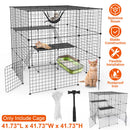 3 Tier Large Cat Cage Enclosure Indoor Cat Playpen Iron Construction Cat House Detachable Cat Crate With 2 Ladders Doors For 1-4 Cats 41.73ÓL x 41.73Ó