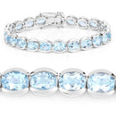 44.00 Carat Genuine Blue Topaz .925 Sterling Silver Bracelet