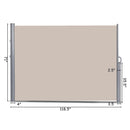 118.5 x 71 Inch Patio Retractable Folding Side Awning Screen