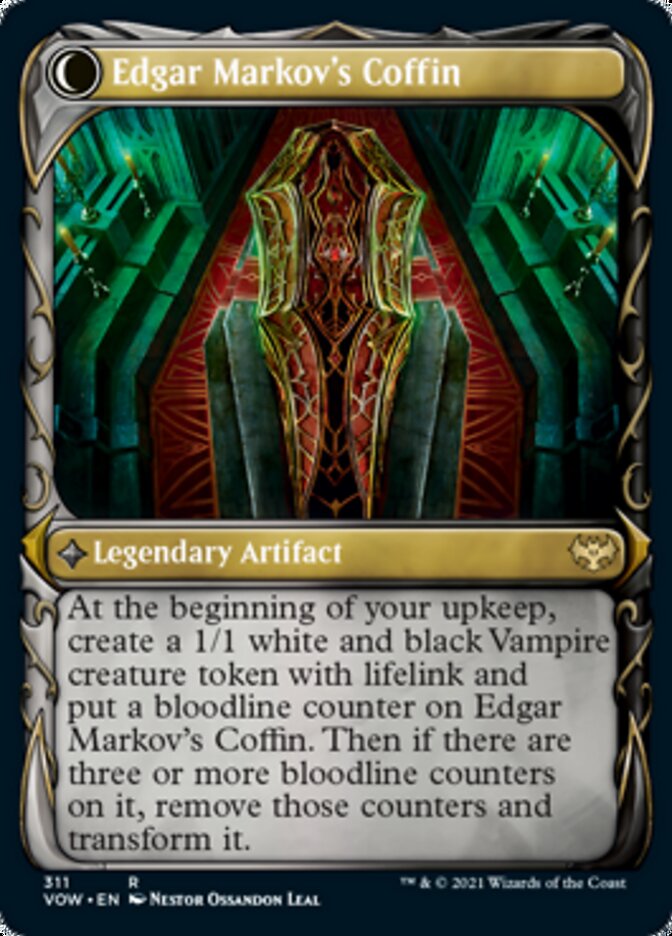 Edgar, Charmed Groom // Edgar Markov's Coffin (VOW-311) - Innistrad: Crimson Vow: (Showcase, Double Faced Transform) Foil