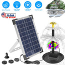 3-Tier Solar Bird Bath Fountain Solar Powered Water Pump Waterfall Feature with Colorful Light 3 Nozzles 6W Solar Panel for Bird Bath Patio Yard Pond