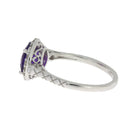 2.07ct Amethyst Diamond Ring 14KT White Gold