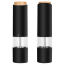 2Pcs Electric Salt and Pepper Grinder Battery Powered Salt Mill Sets With Adjustable Coarseness One Hand Easy Operation Visible Refilling Bottle