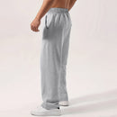 Male Solid Color Elastic-waist Drawstring Sweatpants
