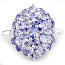 2.31 Carat Genuine Tanzanite .925 Sterling Silver Ring