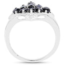 1.80 Carat Genuine Blue Sapphire .925 Sterling Silver Ring