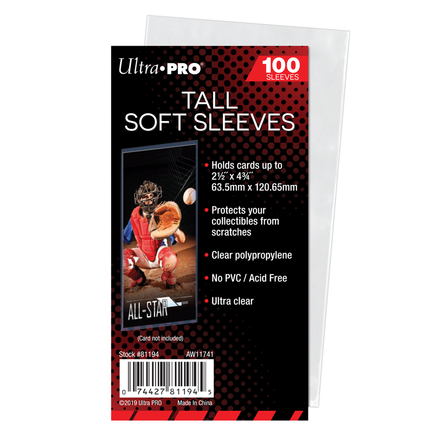Ultra PRO: 100ct Soft Sleeves - Tall (2 1/2
