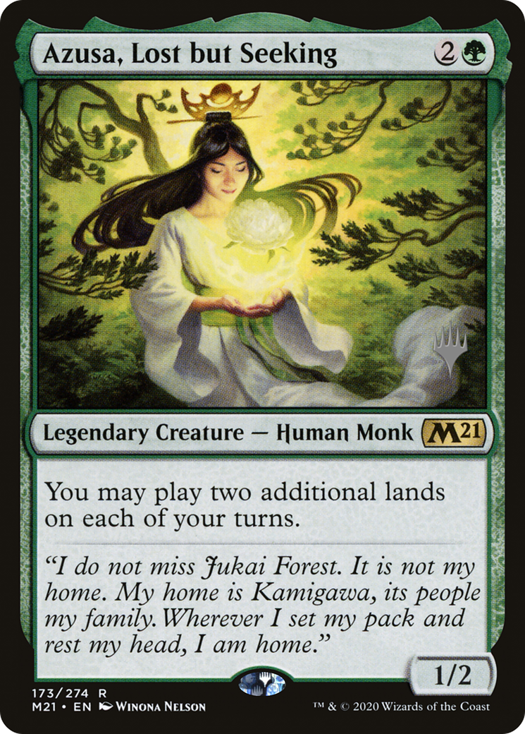 Azusa, Lost but Seeking (PPM21-173) - Core Set 2021 Promos Foil