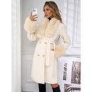Elegant Double-breasted Trench Coat With A Tie Belt