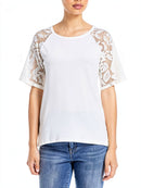 Kim and Cami Swing Lace Short Sleeve Tee, Size Small