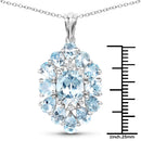 10.06 Carat Genuine Blue Topaz .925 Sterling Silver Pendant