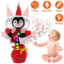 Kid Electric Dance Toy Christmas Elk Snowman Senior Penguin Plush Toy Interactive Sing Song Whirling Mimicking Recording Light up Toy