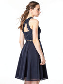 Say Yes to the Prom Juniors Rhinestone Applique Top, Navy, Size 13