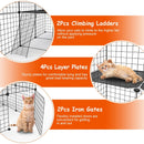 3 Tier Large Cat Cage Enclosure Indoor Cat Playpen Iron Construction Cat House Detachable Cat Crate With 2 Ladders Doors For 1-4 Cats 41.73ÓL x 41.73Ó