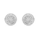 .925 Sterling Silver 1/4 Cttw Baguette and Round Diamond Swirl Love Knot Stud Earrings (I-J Color, I3 Clarity)