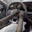 Cosplay Rhinestone Lace Mesh Gloves