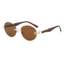 Fashionable Oval Frameless Y2K Sunglasses