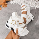 Womens Casual Wedge Sandals With Velcro Straps