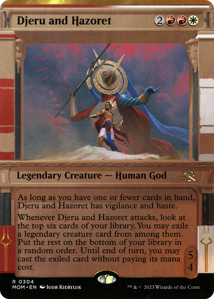 Djeru and Hazoret (MOM-304) - March of the Machine: (Showcase) (Borderless) Foil