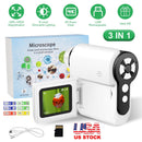3 In 1 1000X KidsÕ Microscope Telescope Camera Handheld USB Mini Microscope with LED Light 6 Sample Slides 32G MMC Card for Boys Girls Aged 6+ Years O