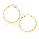 10k Yellow Gold Polished Hoop Earrings (25 mm)