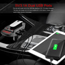 Car FM Transmitter w/ Wireless Earpiece 2 USB Charge Ports Hands-free Call MP3 Player TF Card Aux-in