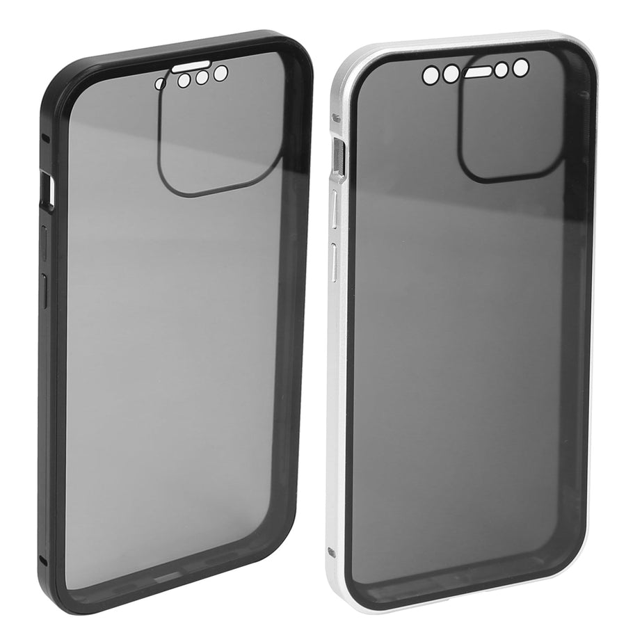 Privacy Magnetic Phone Case 360¡ Full Protection Anti Spy Phone Cover Double Sided Tempered Glass Magnet Absorption Fit for IOS Phone 12 Pro