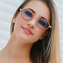 Oval Small-frame Sunglasses Steampunk Metal Sunglasses