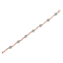 .925 10k Rose Gold Over Sterling Silver 1.0 cttw Diamond Floral Link Bracelet (I-J Color,I3 Clarity)