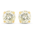 1.24 Carat Genuine LB Diamond 14K Yellow Gold Earrings