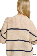 Zenana Oversize Striped Sweater